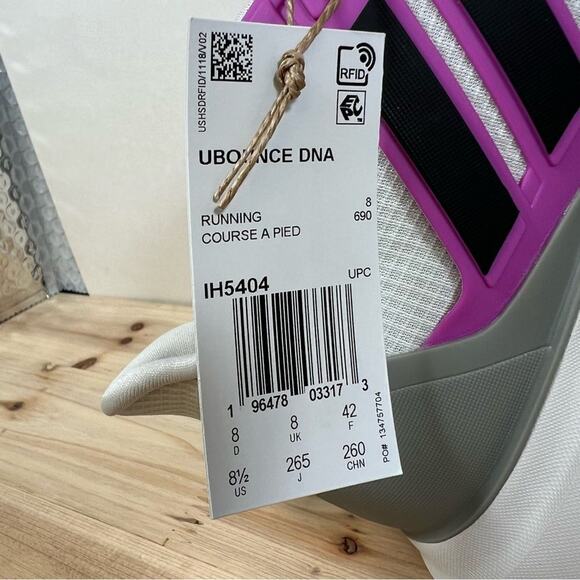 New Adidas UBOUNCE DNA running shoes womens 8.5 Orbit Grey Core Black Purple - Picture 10 of 11